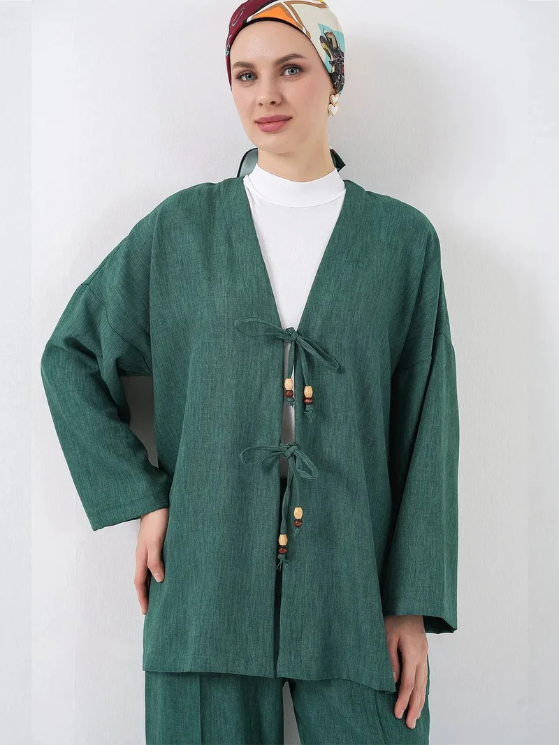 BIG DART BDART V-Neck Cardigan and Wide Leg Pants Set